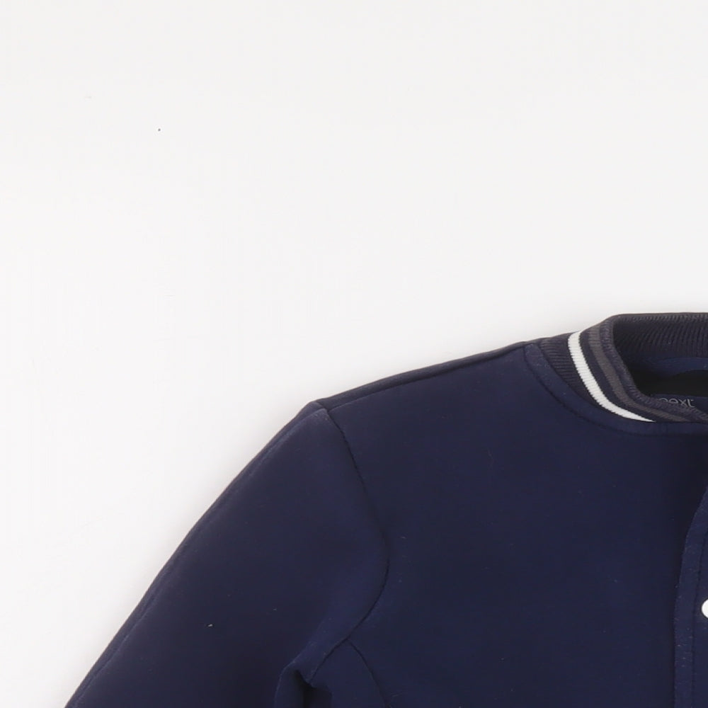 NEXT Boys Blue Bomber Jacket Jacket Size 8 Years Snap