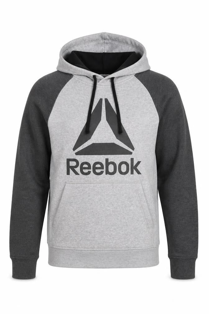 Mens UK S Regular Reebok Grey Pullover Hoodie