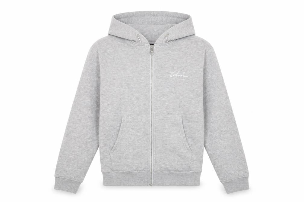 New Look Girls Grey Cotton Full Zip Hoodie Size 9 Years Zip