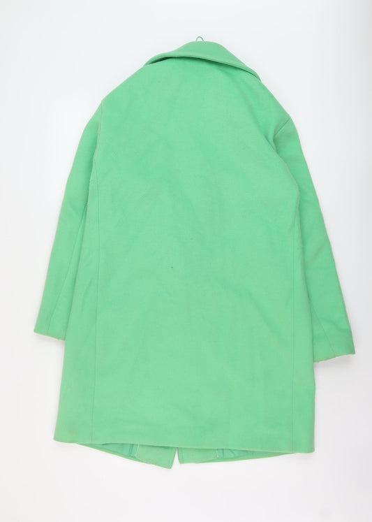 Marks and Spencer Womens Green Overcoat Coat Size 8 Button