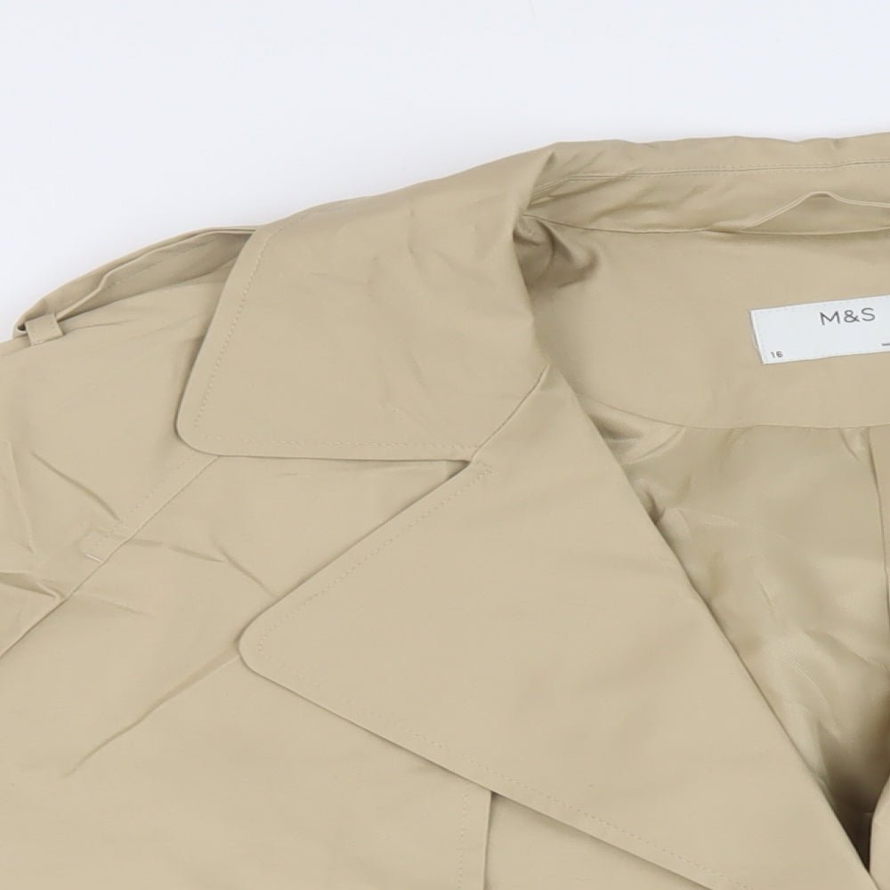 Marks and Spencer Womens Beige Jacket Size 16 Button