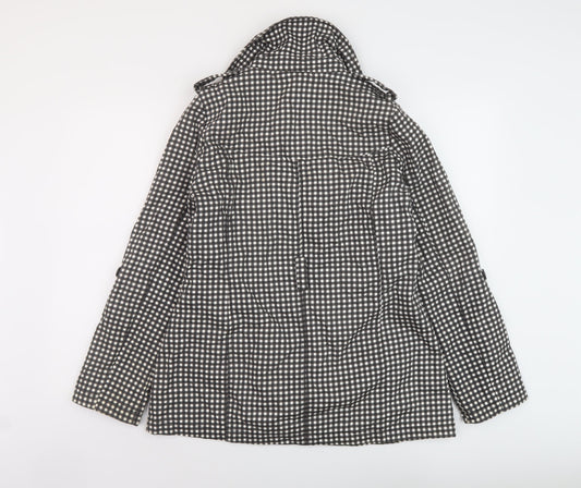 New Look Womens Black Check Jacket Size 14 Button