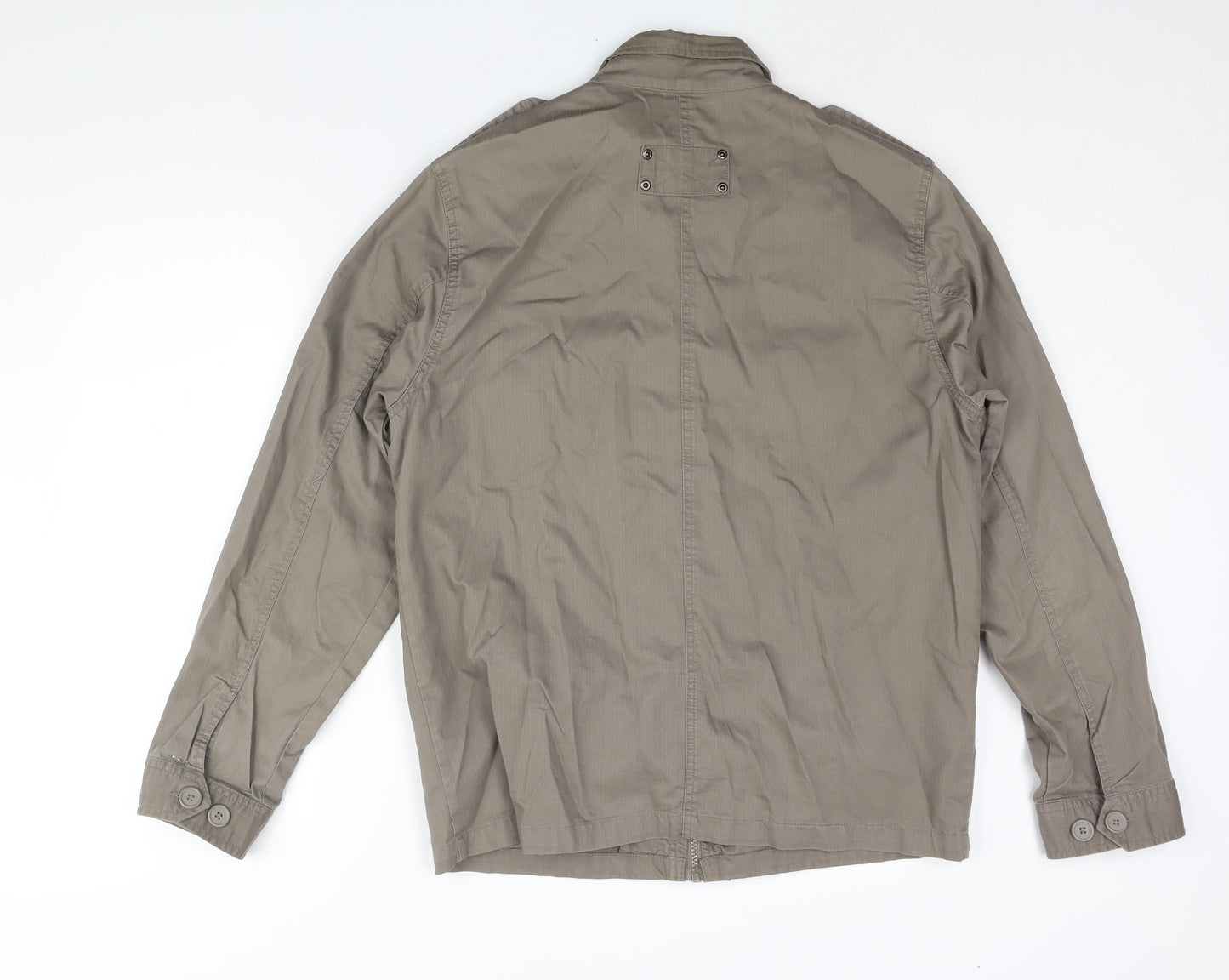 Life & Glory Mens Brown Military Jacket Jacket Size L Zip - Logo