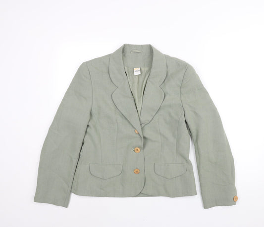 Etam Womens Green Jacket Blazer Size 14 Button