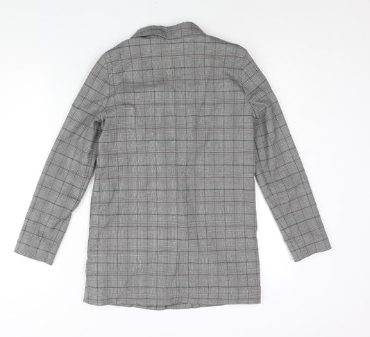 Divided by H&M Womens Grey Check Jacket Blazer Size XS Button