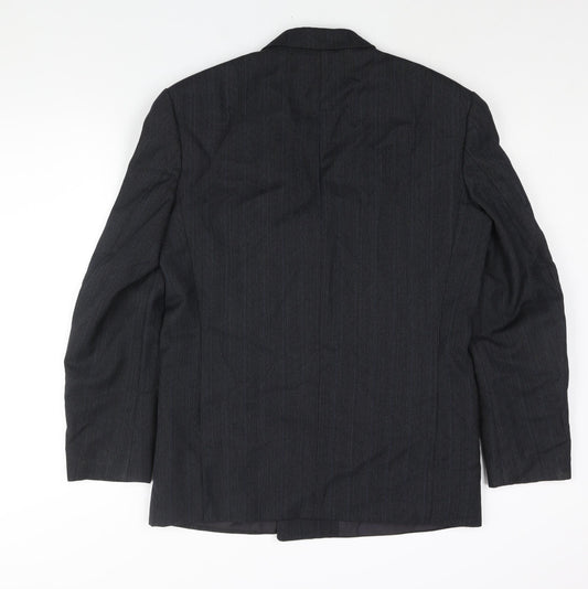 NEXT Mens Grey Striped Wool Jacket Suit Jacket Size 38 Regular