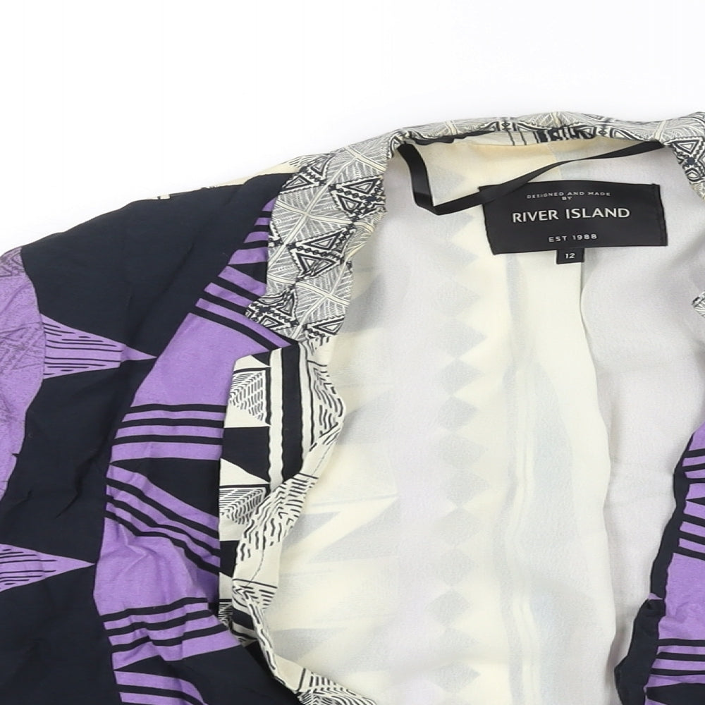 River Island Womens Multicoloured Geometric Kimono Jacket Size 12