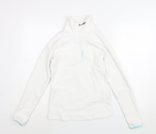 O'Neill Womens White Polyester Pullover Sweatshirt Size 8 Zip - Logo