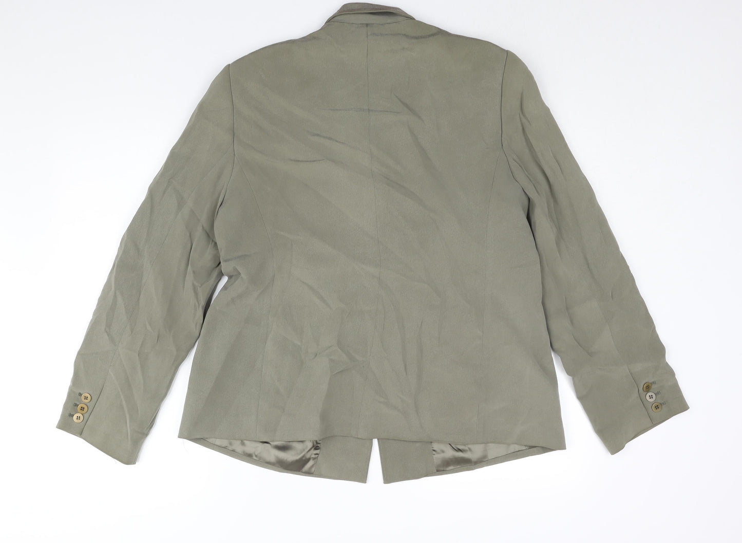 Planet Womens Grey Silk Jacket Suit Jacket Size 16