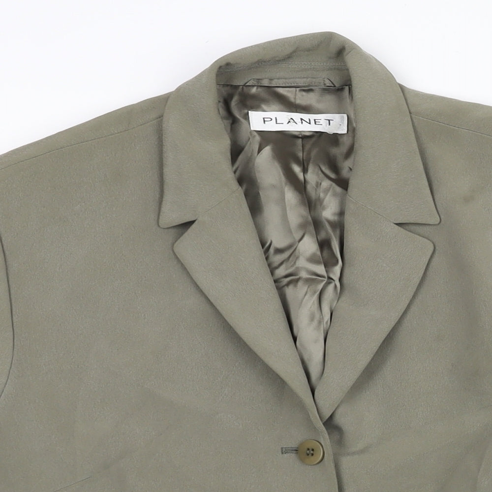 Planet Womens Grey Silk Jacket Suit Jacket Size 16