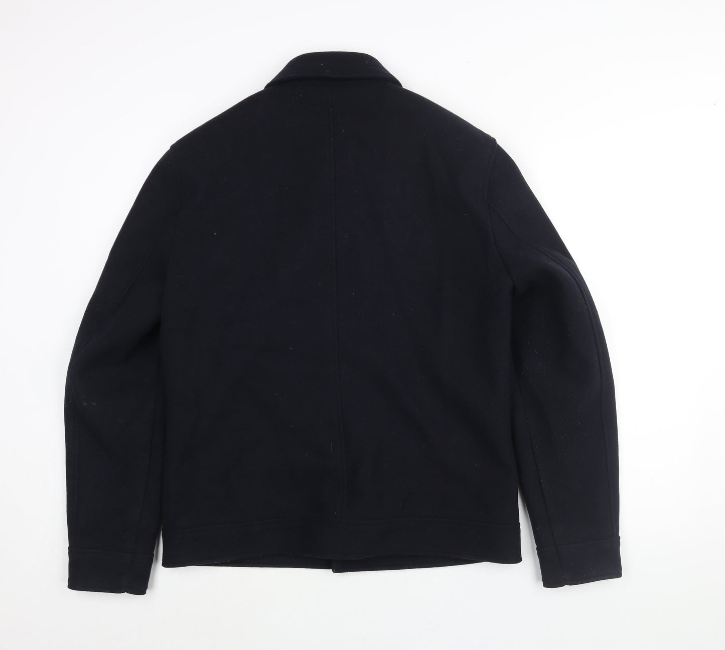 Marks and Spencer Mens Blue Pea Coat Coat Size M Button
