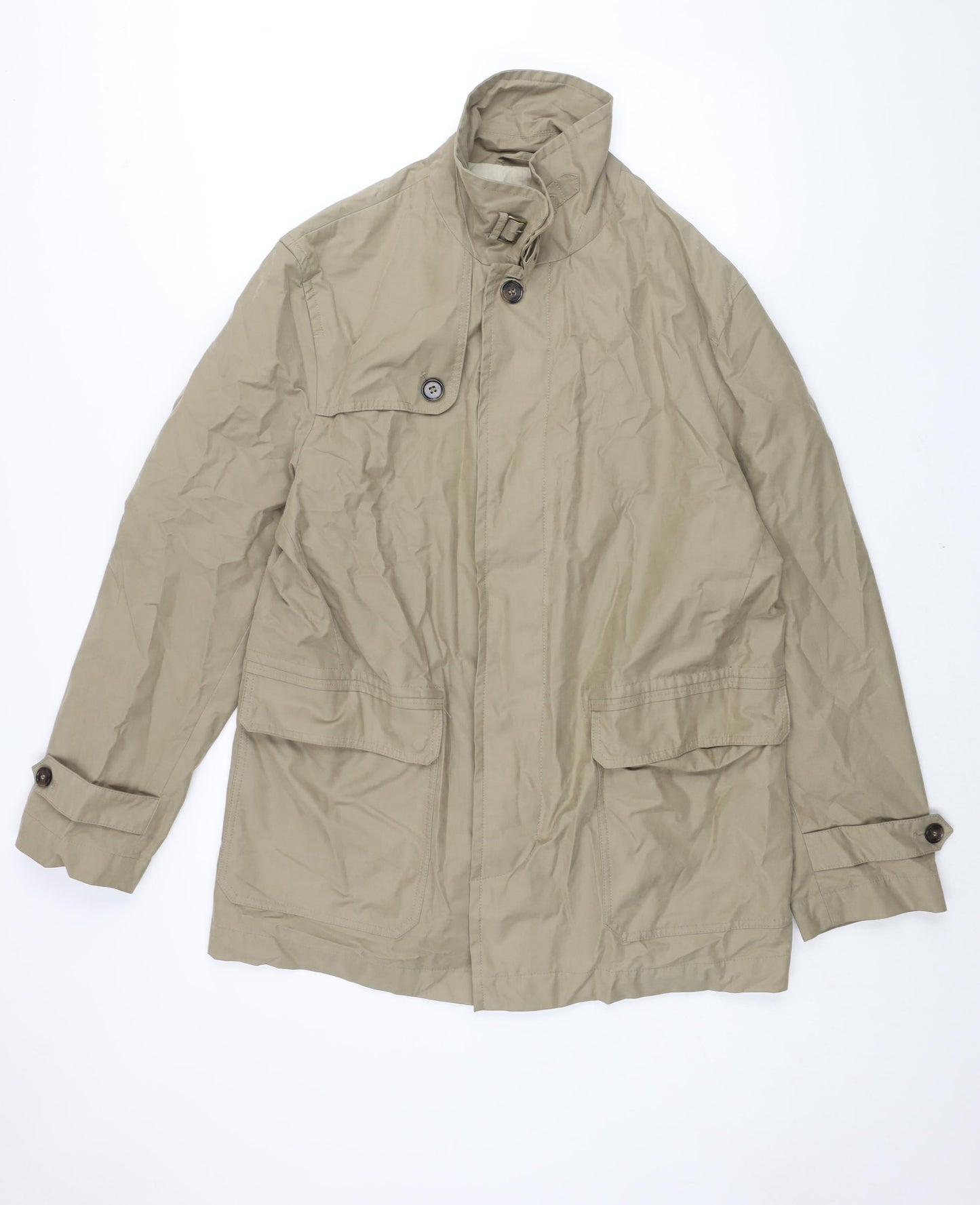 Marks and Spencer Mens Beige Jacket Size M Zip - Buckle Collar