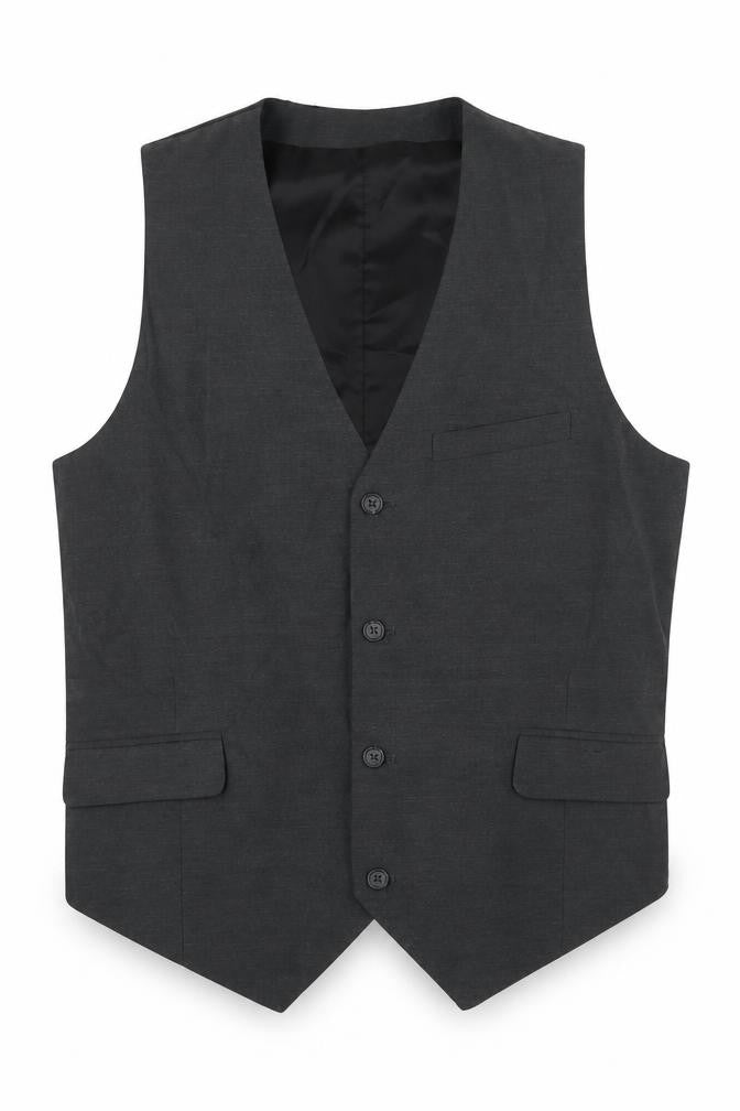 ASOS Mens Grey Polyester Jacket Suit Waistcoat Size 40 Regular
