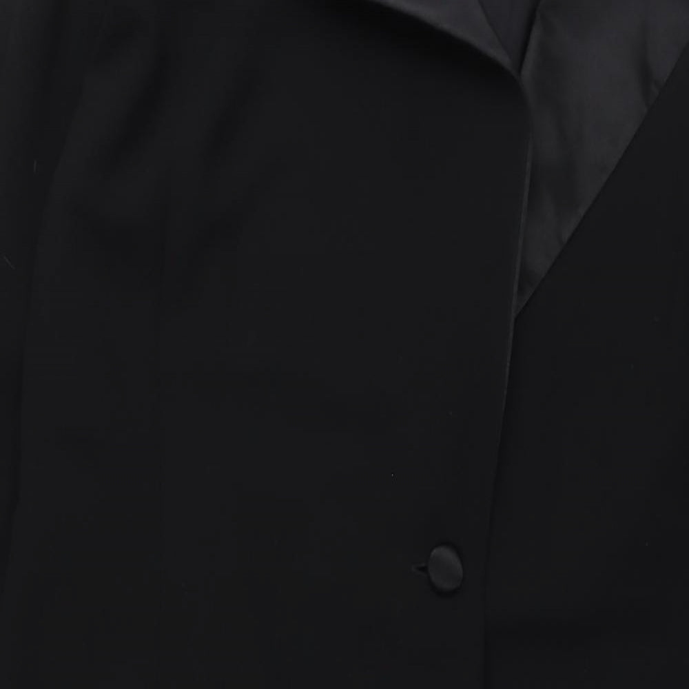 NEXT Womens Black Jacket Size 16 Button - Satin Lapel
