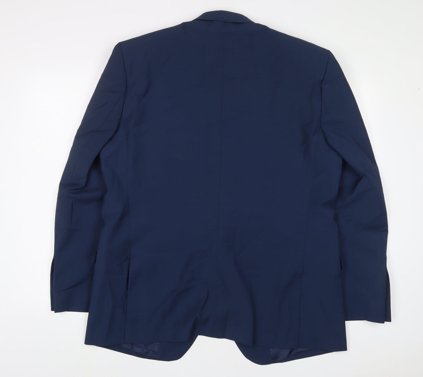 Saint Hilaire Mens Blue Polyester Jacket Suit Jacket Size 46 Regular