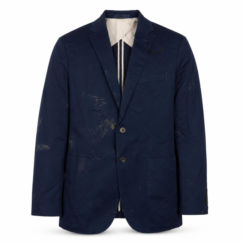 Marks and Spencer Mens Blue Cotton Jacket Suit Jacket Size 40 Regular