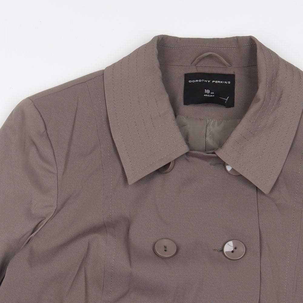Dorothy Perkins Womens Brown Jacket Size 18 Button