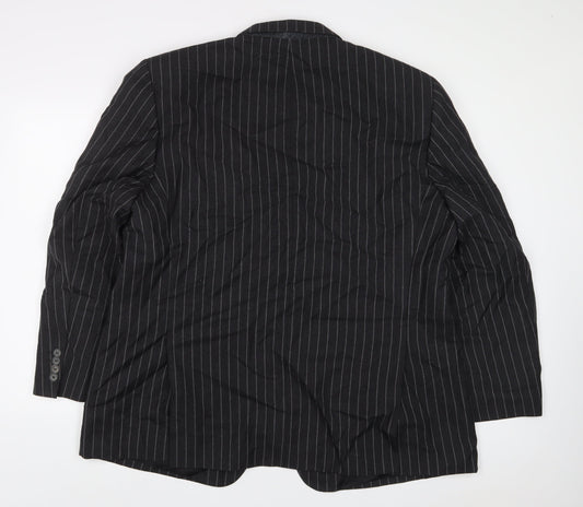 Torre Mens Grey Striped Wool Jacket Suit Jacket Size 46 Regular