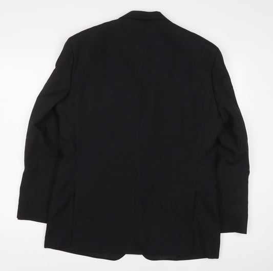 Mr Harry Mens Black Wool Jacket Suit Jacket Size 42 Regular
