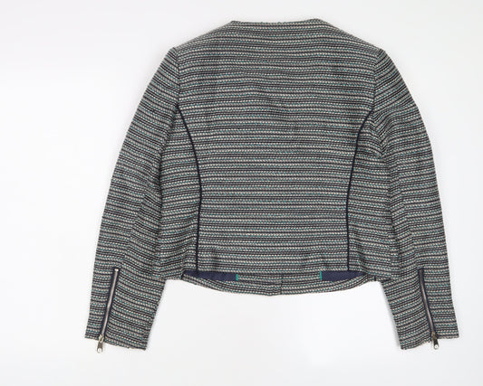 Marks and Spencer Womens Grey Geometric Jacket Size 14 Zip