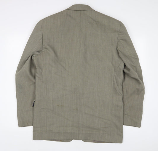 Culter & Co Mens Green Wool Jacket Suit Jacket Size 38 Regular