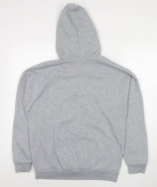Vintage Womens Grey Polyester Pullover Hoodie Size L Pullover