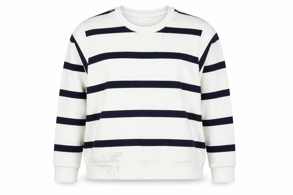 Marks and Spencer Womens White Striped Cotton Pullover Sweatshirt Size XL Pullover