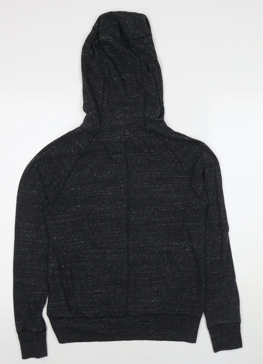 Marks and Spencer Womens Black Cotton Full Zip Hoodie Size S Pullover