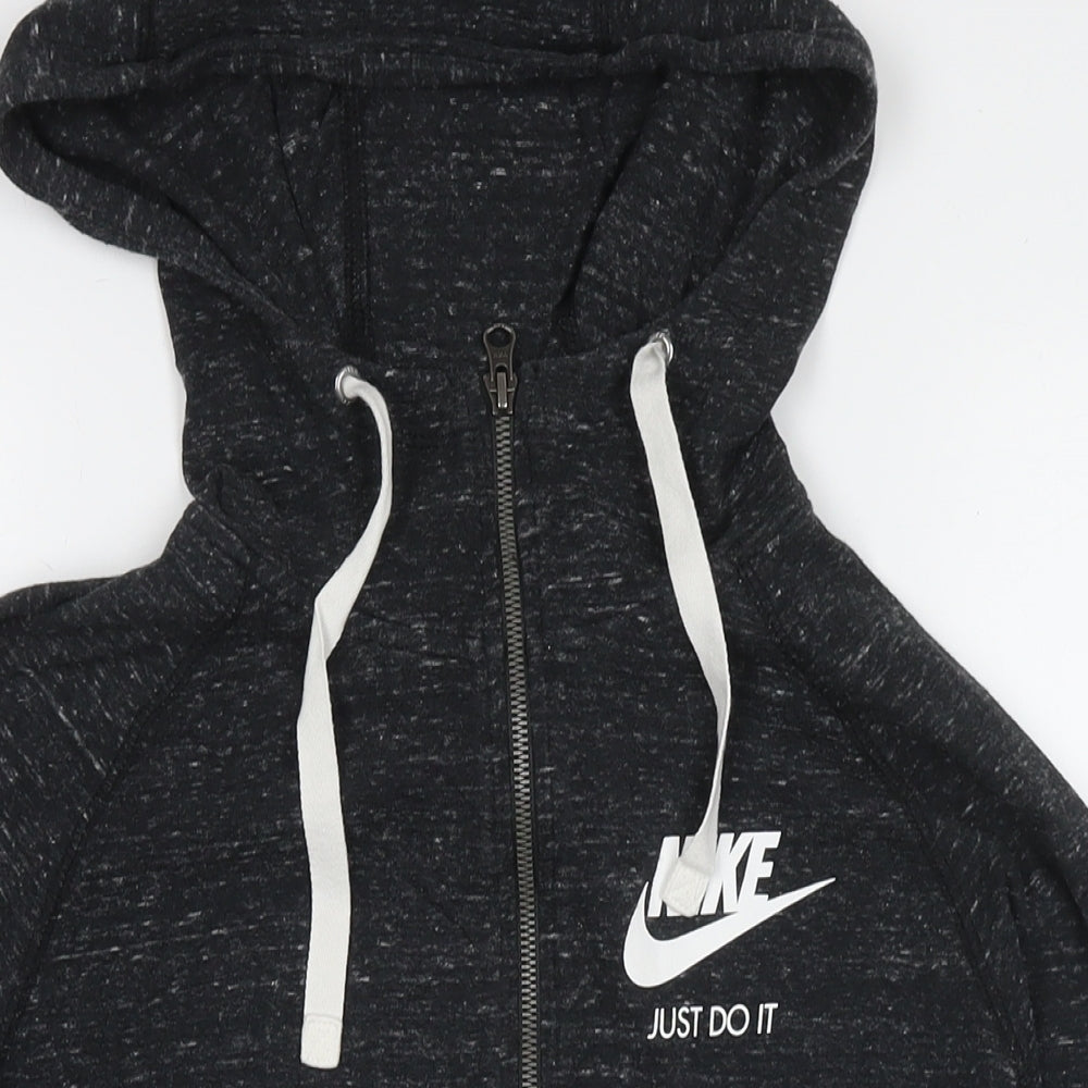 Marks and Spencer Womens Black Cotton Full Zip Hoodie Size S Pullover