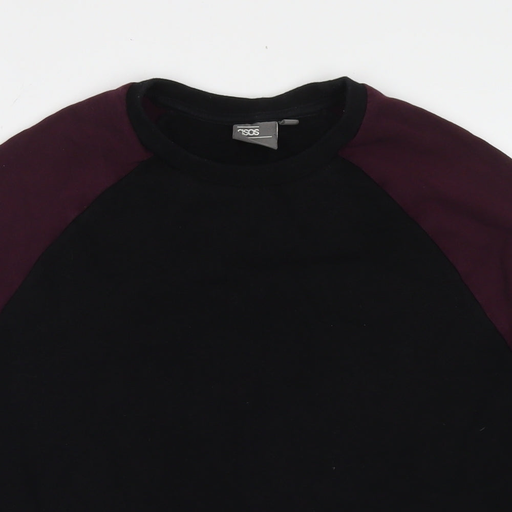 ASOS Mens Black Cotton Pullover Sweatshirt Size M