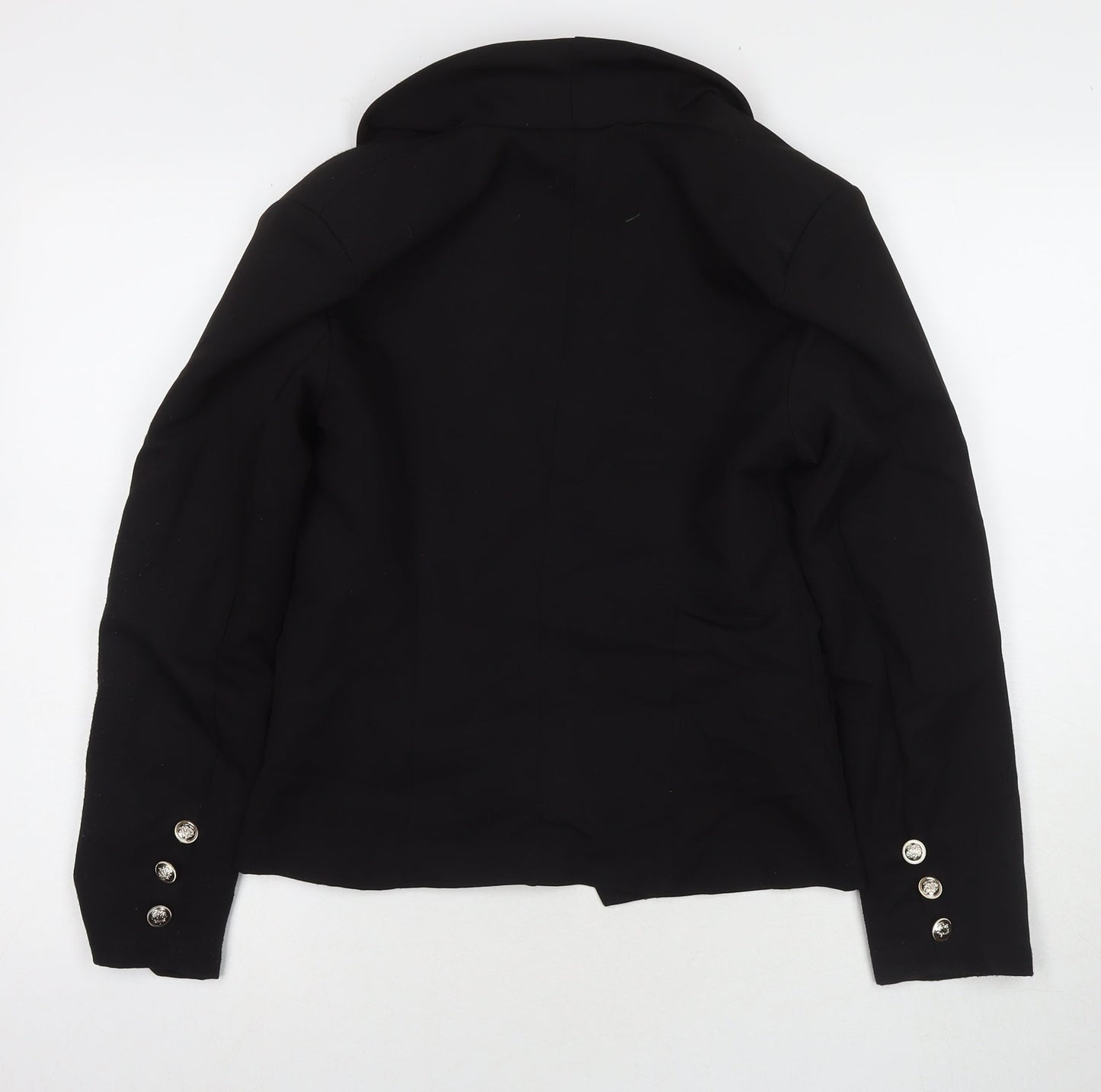 I SAW IT FIRST Womens Black Jacket Blazer Size 8 Button