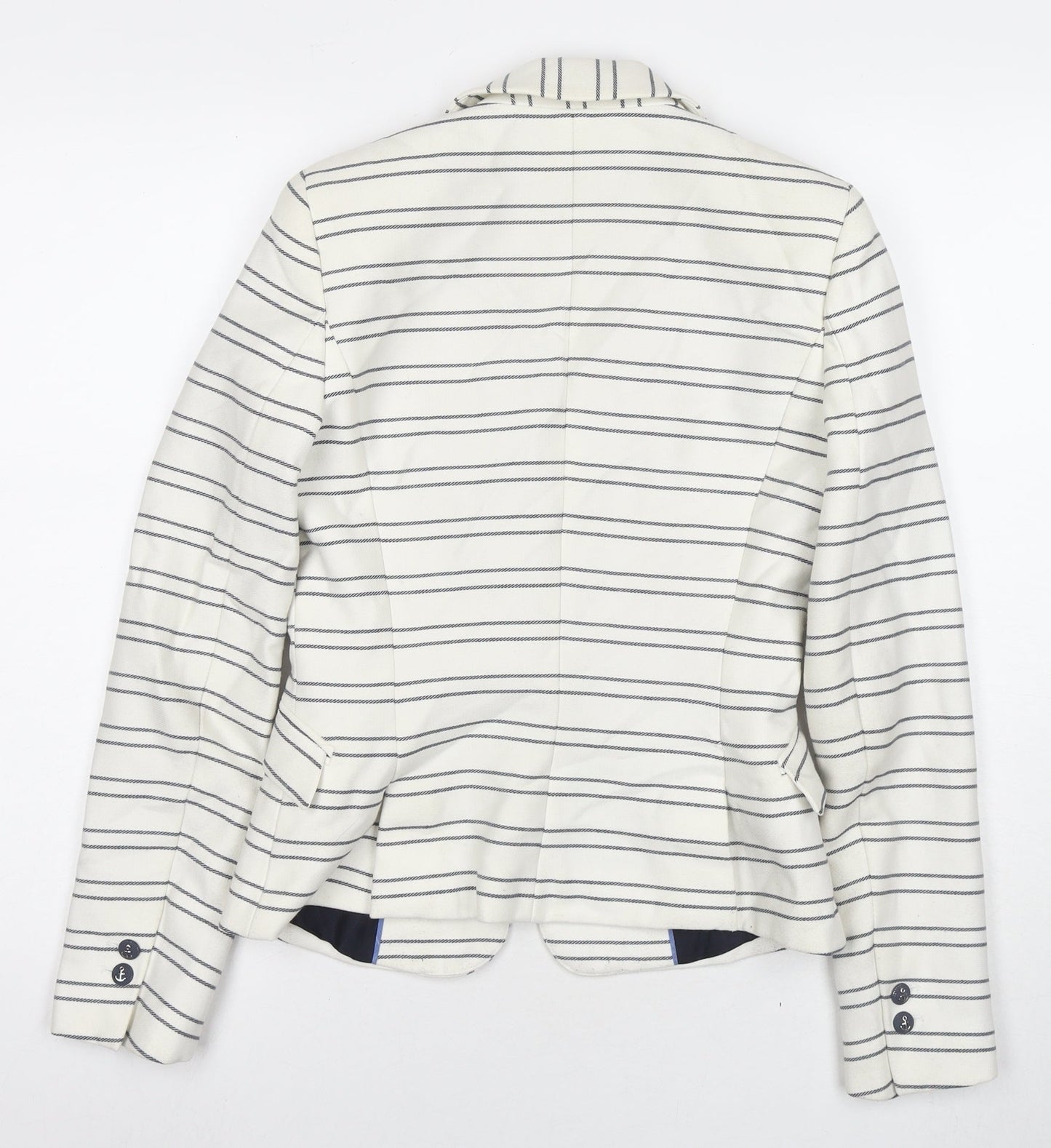 Zara Womens White Striped Jacket Blazer Size XS Button