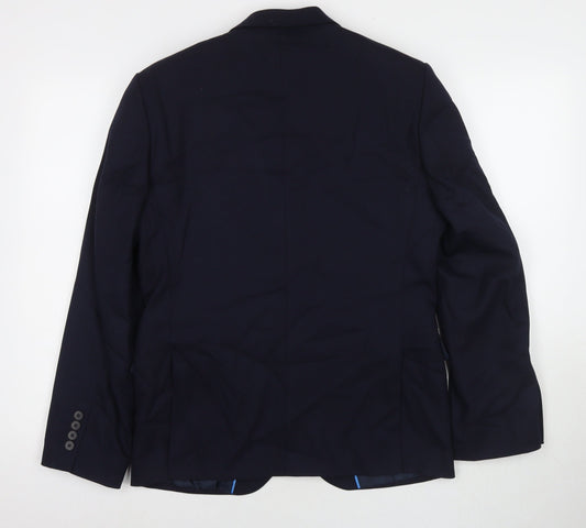 Marks and Spencer Mens Blue Wool Jacket Suit Jacket Size 38 Regular