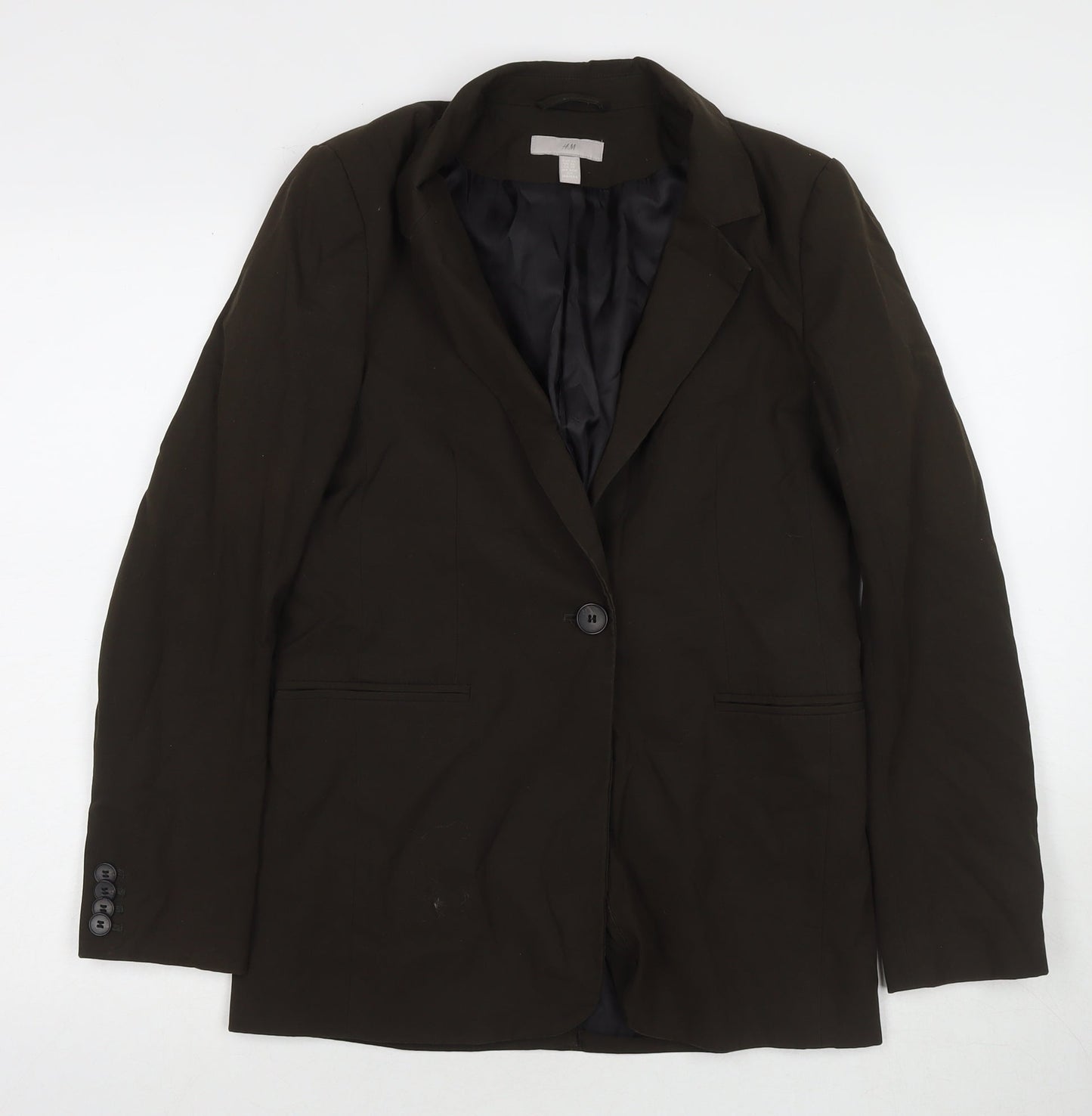H&M Womens Green Jacket Blazer Size XS Button