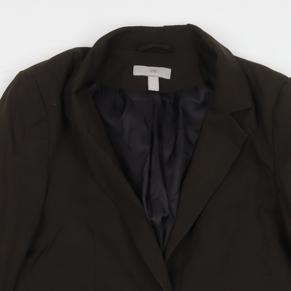 H&M Womens Green Jacket Blazer Size XS Button