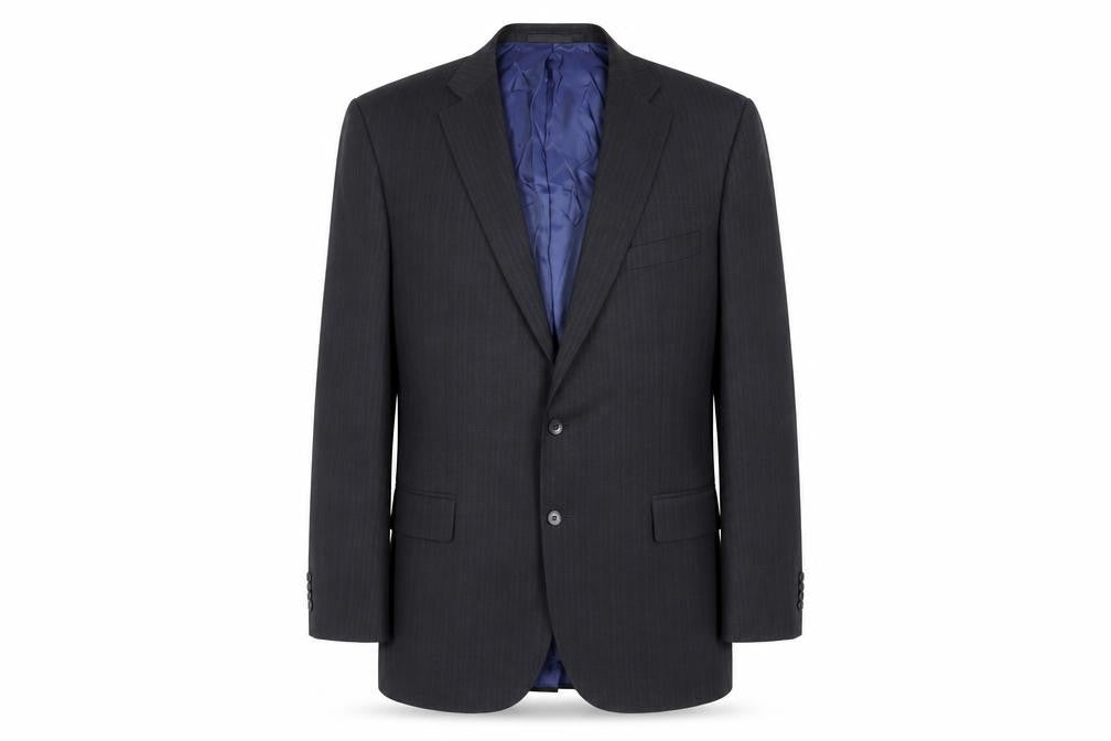 Marks and Spencer Mens Grey Striped Wool Jacket Suit Jacket Size 46 Regular