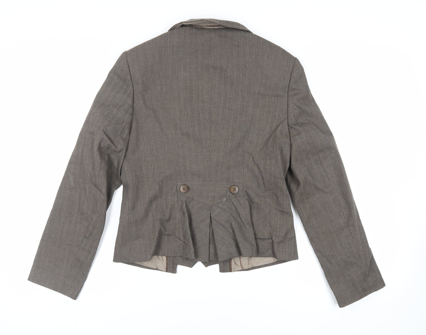 NEXT Womens Brown Striped Jacket Blazer Size 12 Button