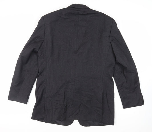 Greenwoods Mens Black Wool Jacket Suit Jacket Size 40 Regular