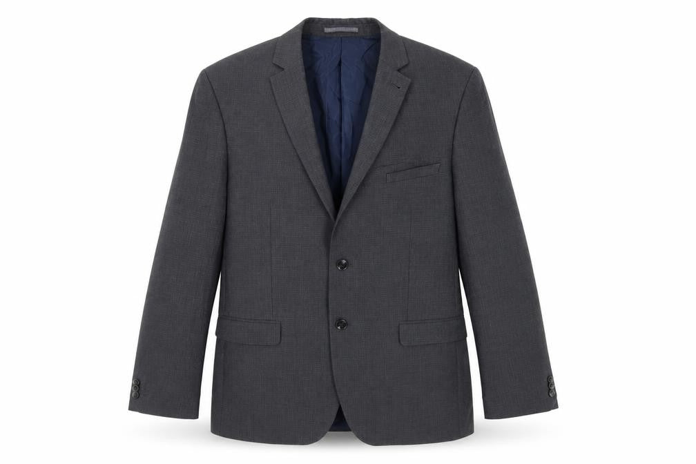 Marks and Spencer Mens Blue Plaid Polyester Jacket Suit Jacket Size 42 Regular