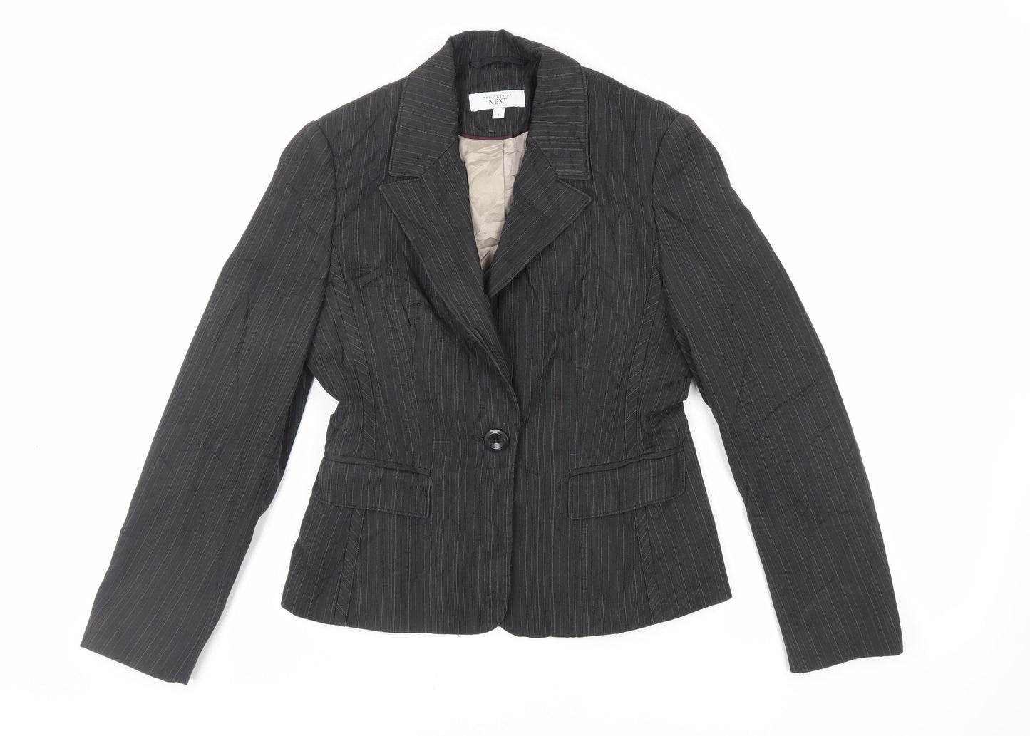 NEXT Womens Black Striped Jacket Blazer Size 8