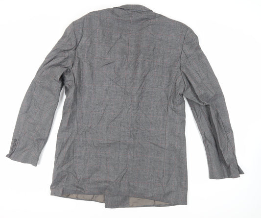 NEXT Mens Grey Plaid Wool Jacket Suit Jacket Size 42 Regular