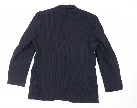 Skopes Mens Blue Striped Wool Jacket Suit Jacket Size 42 Regular