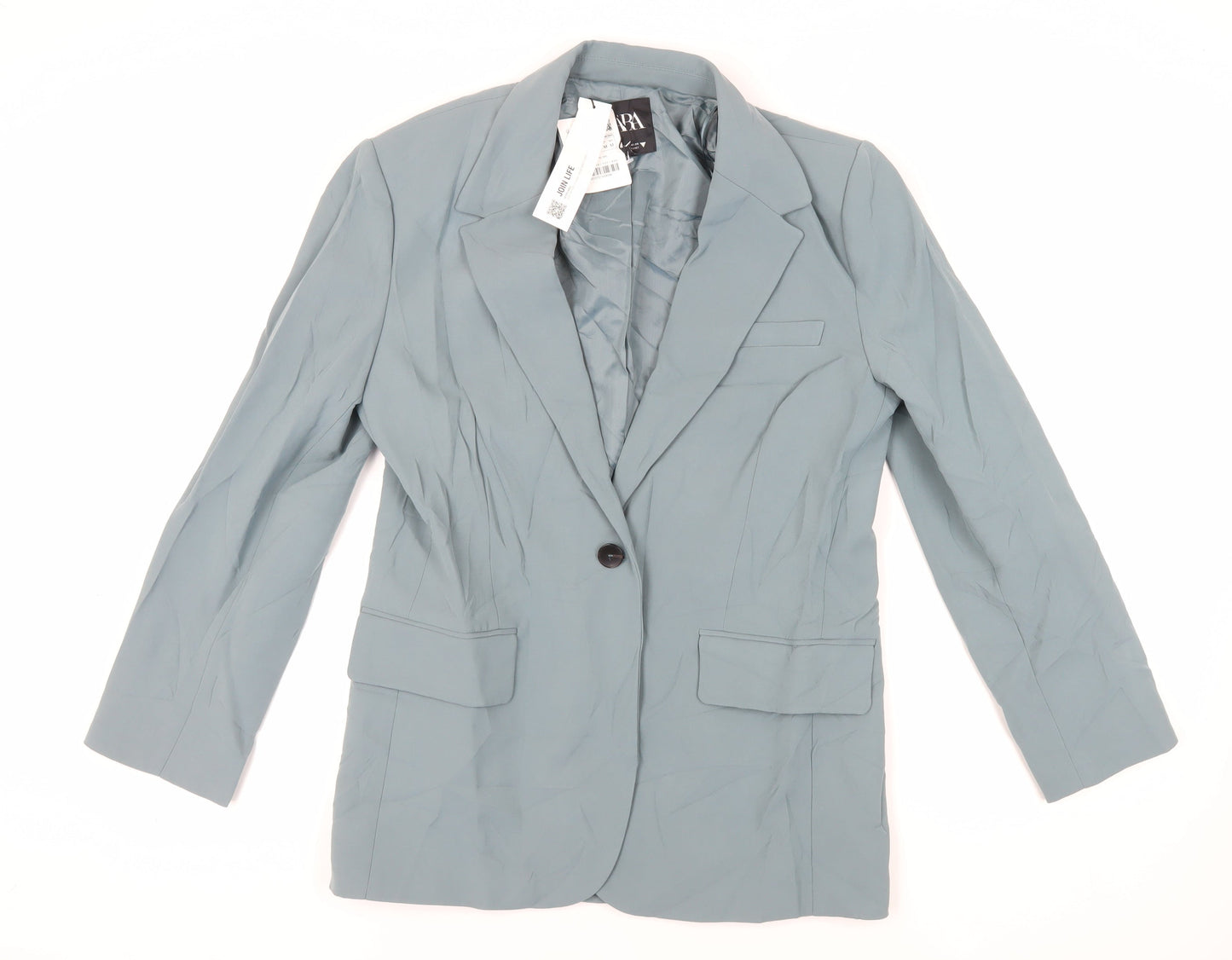 Zara Womens Green Jacket Blazer Size M Button