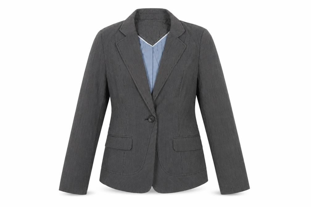 Next Womens Black Striped Jacket Blazer Size 10 Button