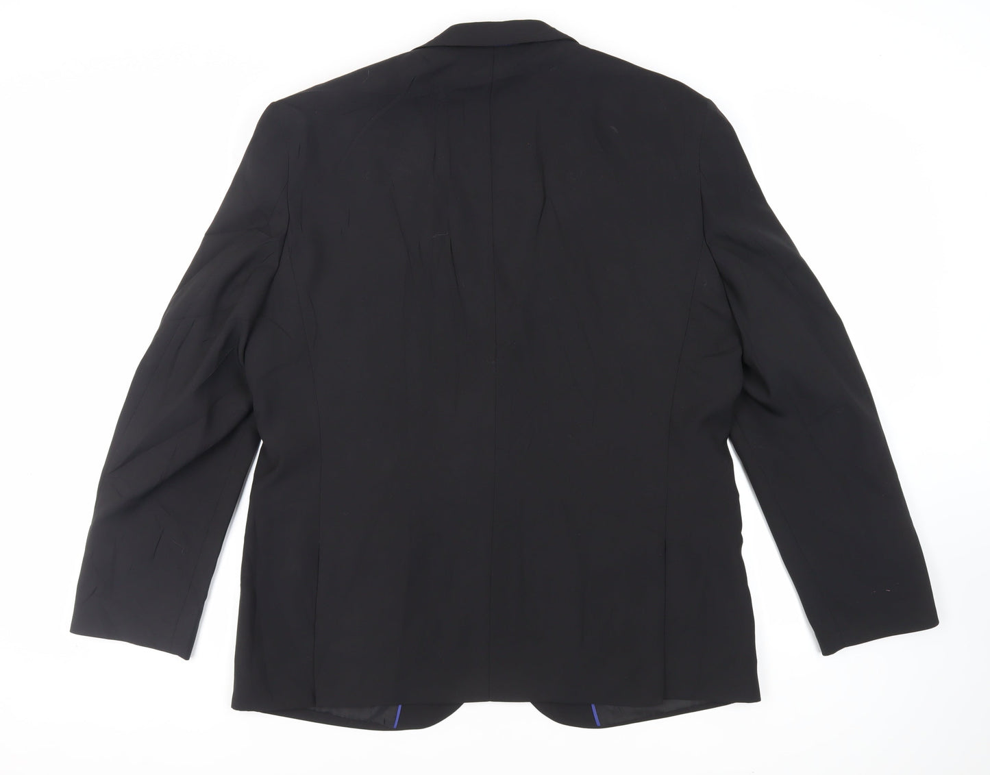 Fellini Mens Black Polyester Jacket Suit Jacket Size 46 Regular