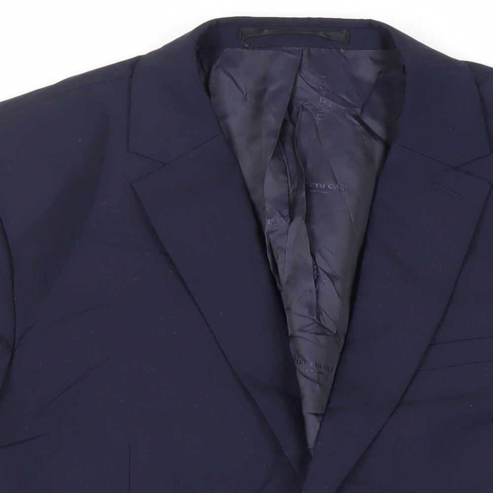 Kenneth Cole Mens Blue Wool Jacket Suit Jacket Size 40 Regular