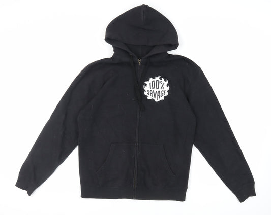 Disney Womens Black Cotton Full Zip Hoodie Size M Zip - The Lion King