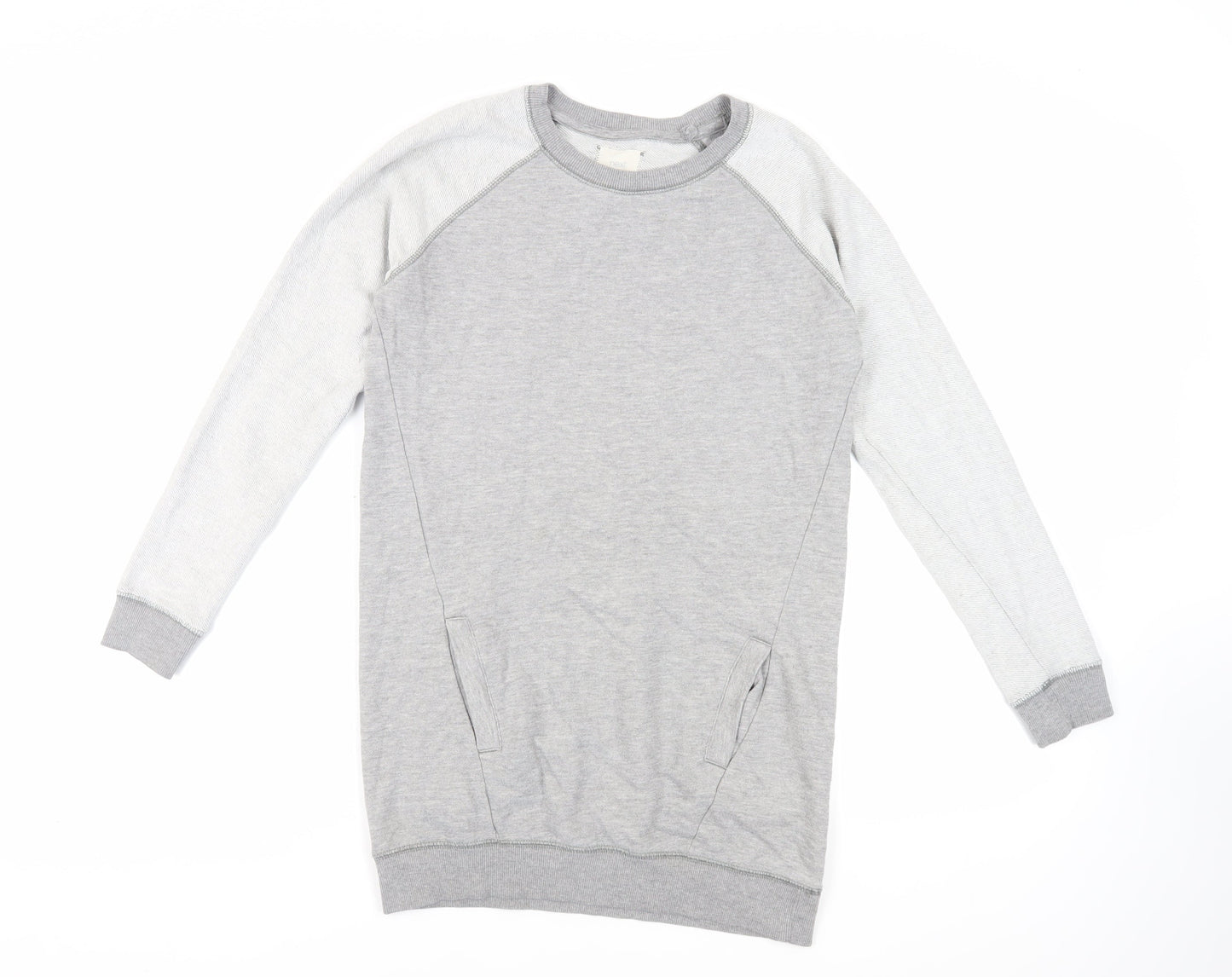 NEXT Womens Grey Cotton Pullover Sweatshirt Size 8 Pullover - Pockets