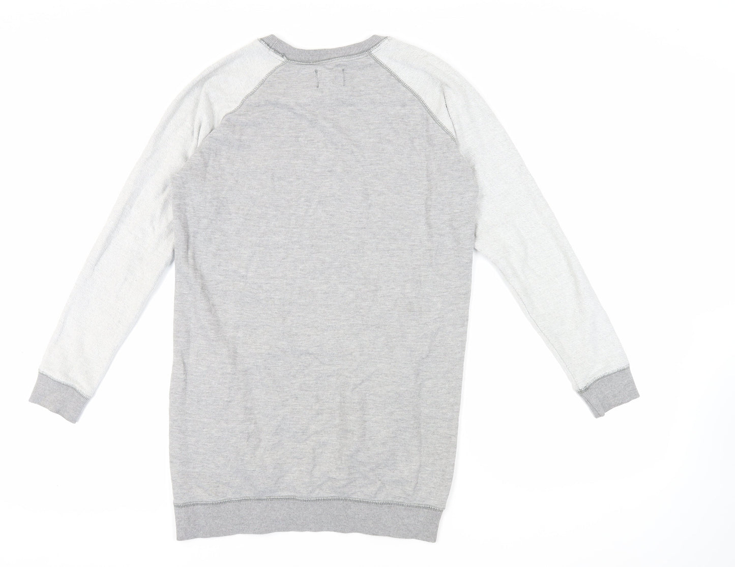 NEXT Womens Grey Cotton Pullover Sweatshirt Size 8 Pullover - Pockets
