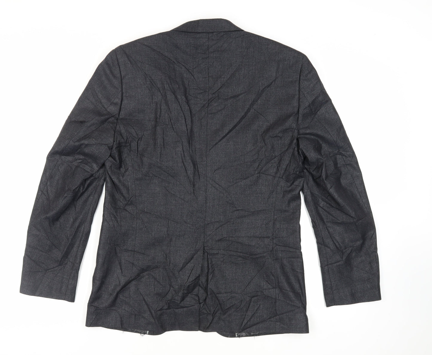 Stonebridge Mens Black Geometric Polyester Jacket Suit Jacket Size 40 Regular